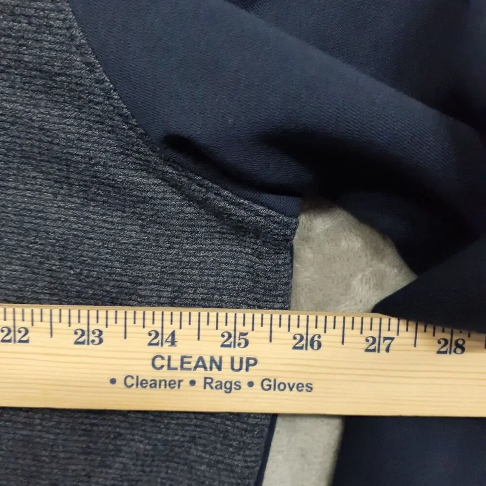 Calvin Klein Men XXL Navy Blue Gray Full Zip Mock Neck Sweatshirt Fleece Jacket